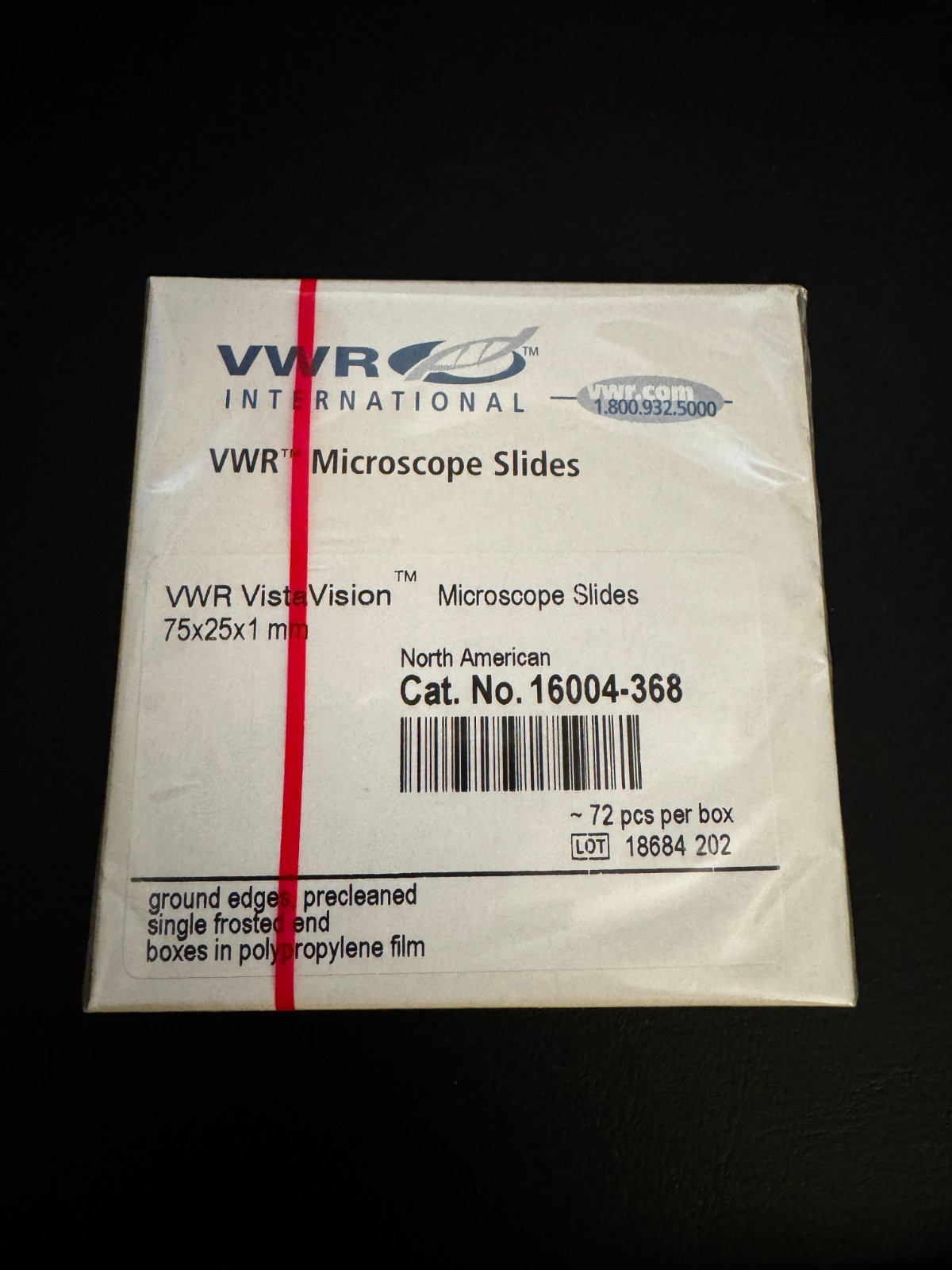 VWR VistaVision Microscope Slides 16004-368 (72 pack) - NEW & UNOPENED!