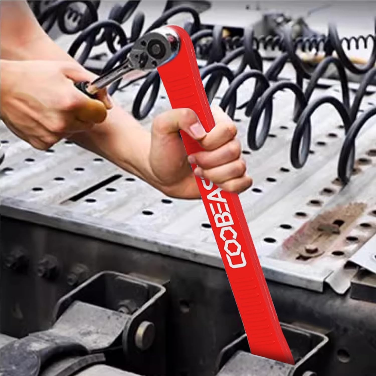 Multi-Functional Red Offset Wrench - Perfect for Automotive Repairs and Assembly