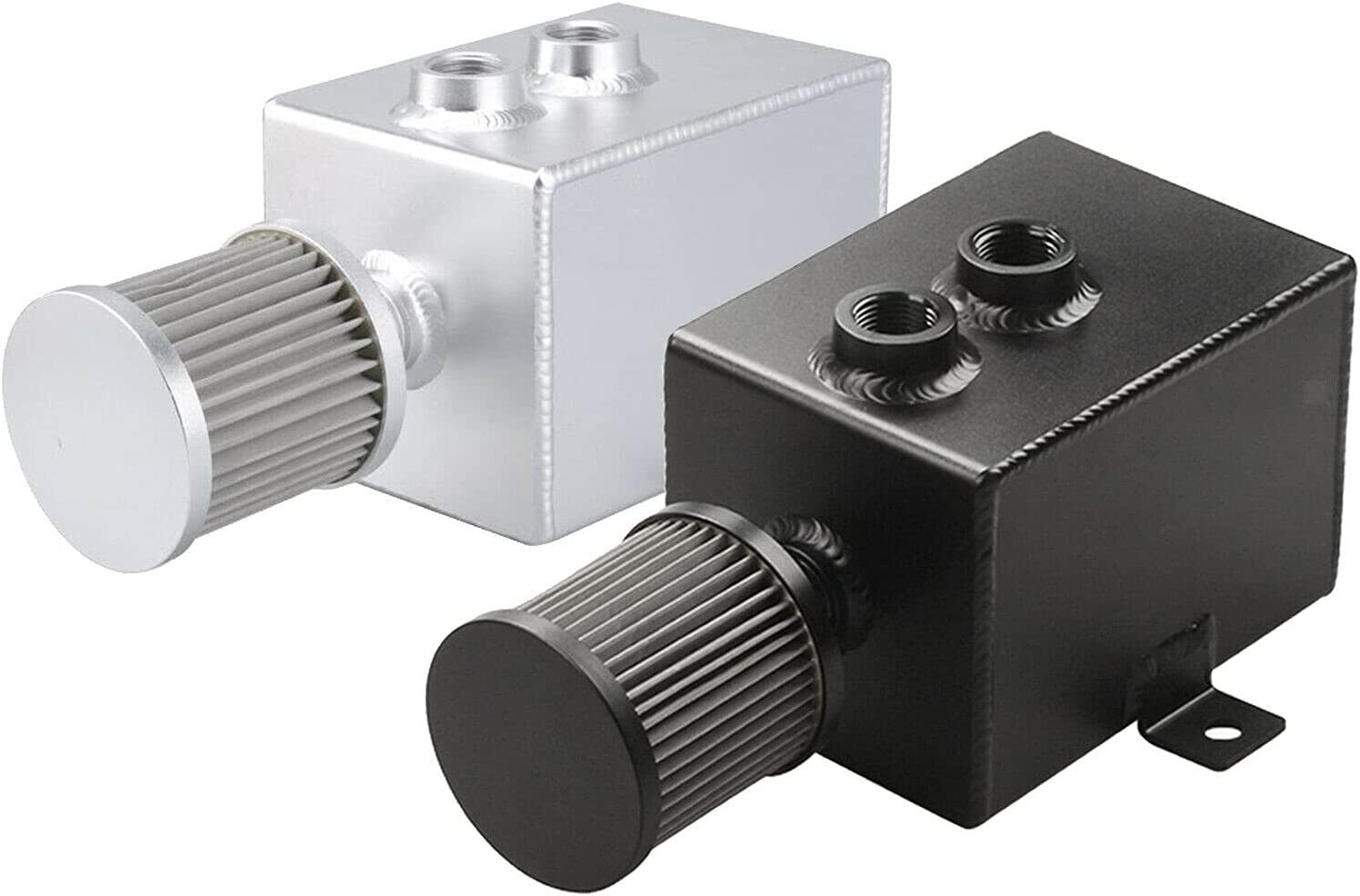 Sliver 2L Oil Catch Can Tank 10AN with Breather Drain Tap Baffled Reservoir Tank