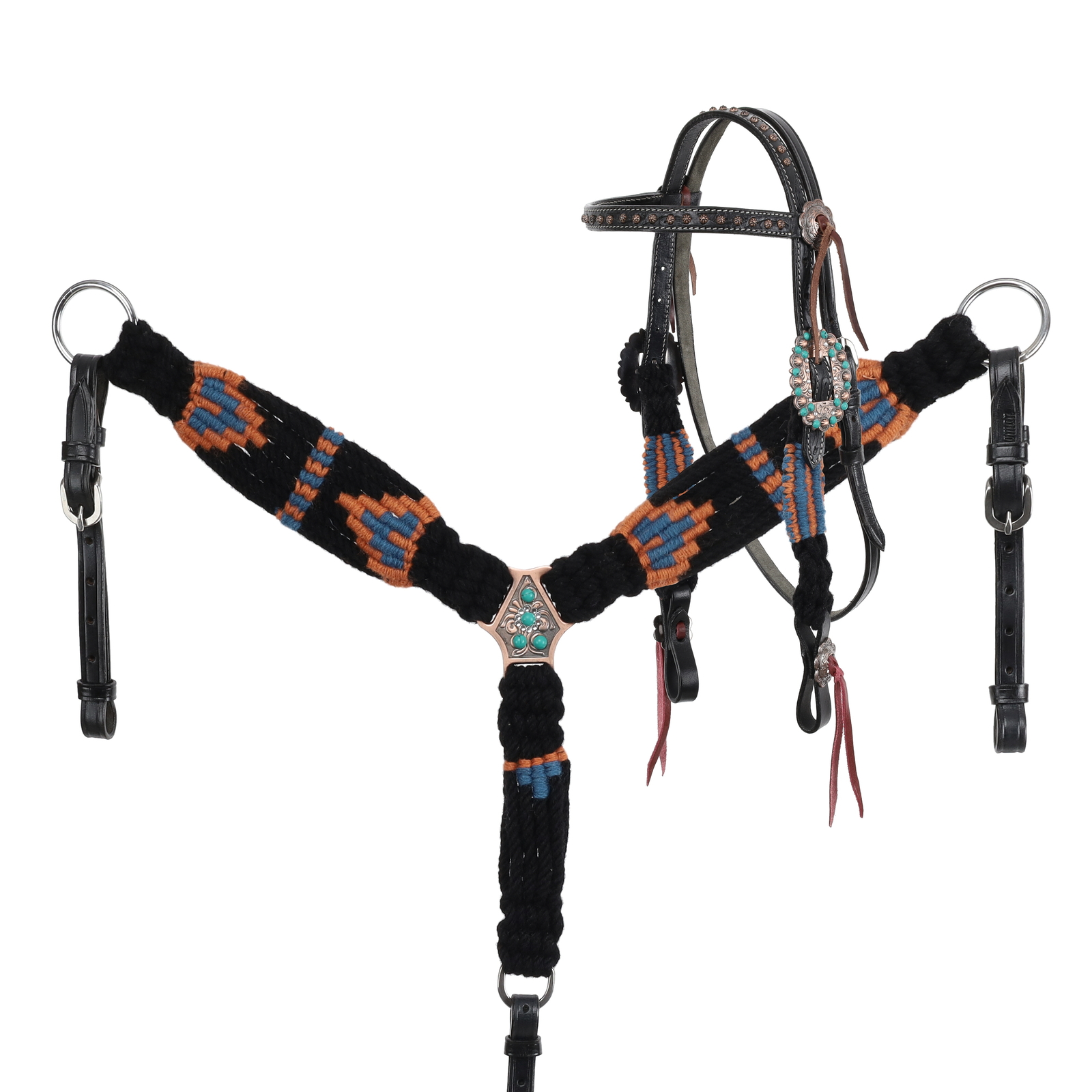 Showman Skyfire Pony Sized Mohair Browband Headstall and Breast Collar Set!