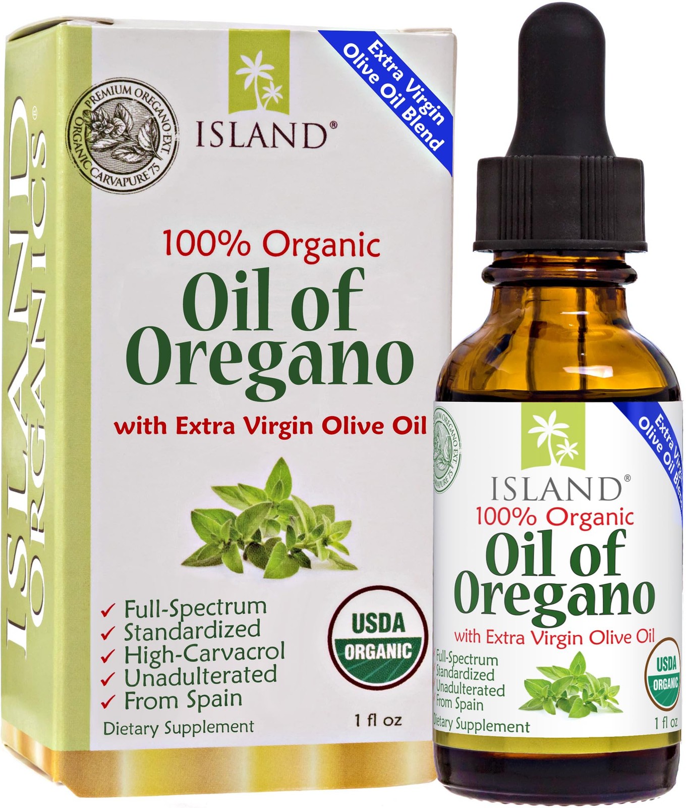 Island Nutrition, Oil of Oregano Organic Liquid Drops (1 1 Fl Oz (Pack 1)