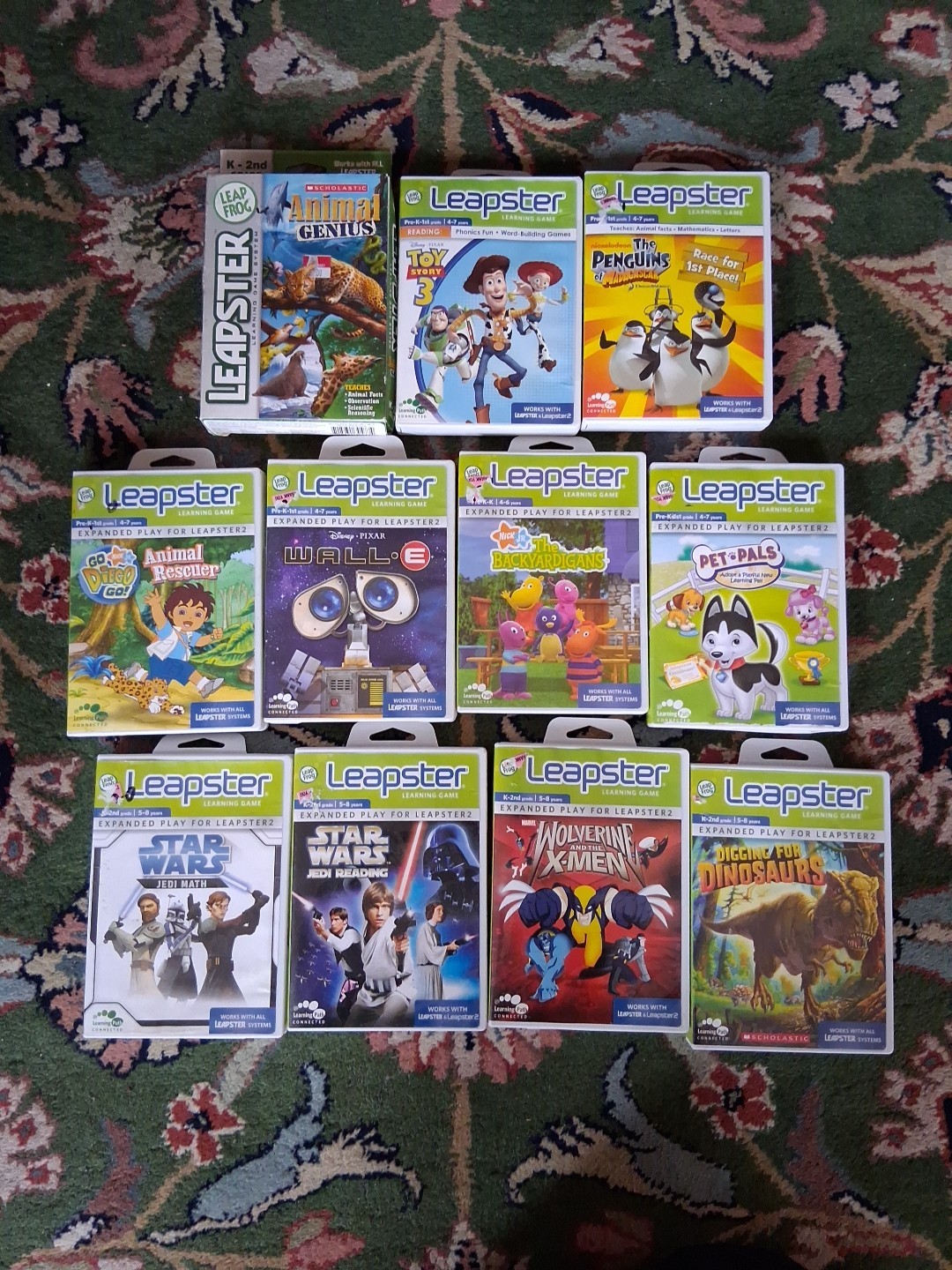 Lot of 11 Leap Frog Leapster Games Disney WallE Stars Wars Backyardigans  & More