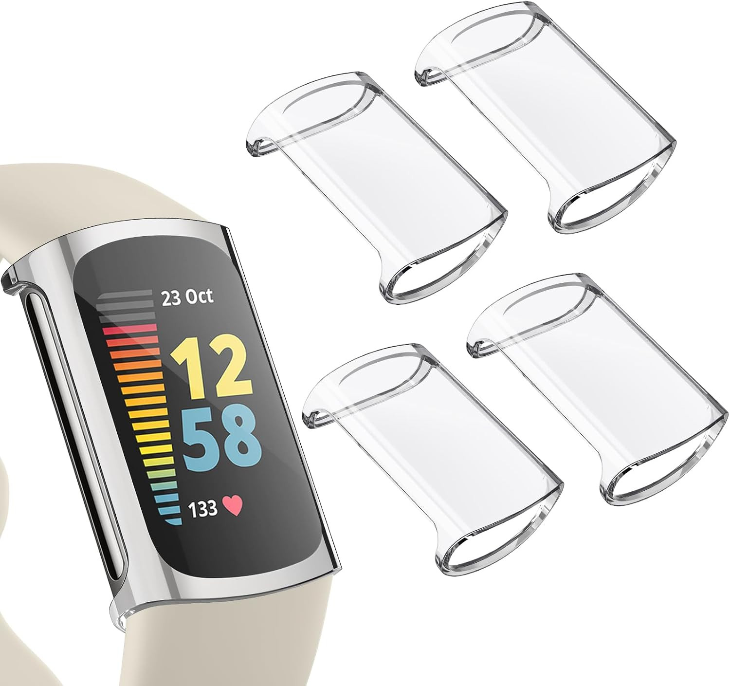 4-Pack for Fitbit Charge 6/Charge 5 Screen Protector Case (Not for Charge 4/3),