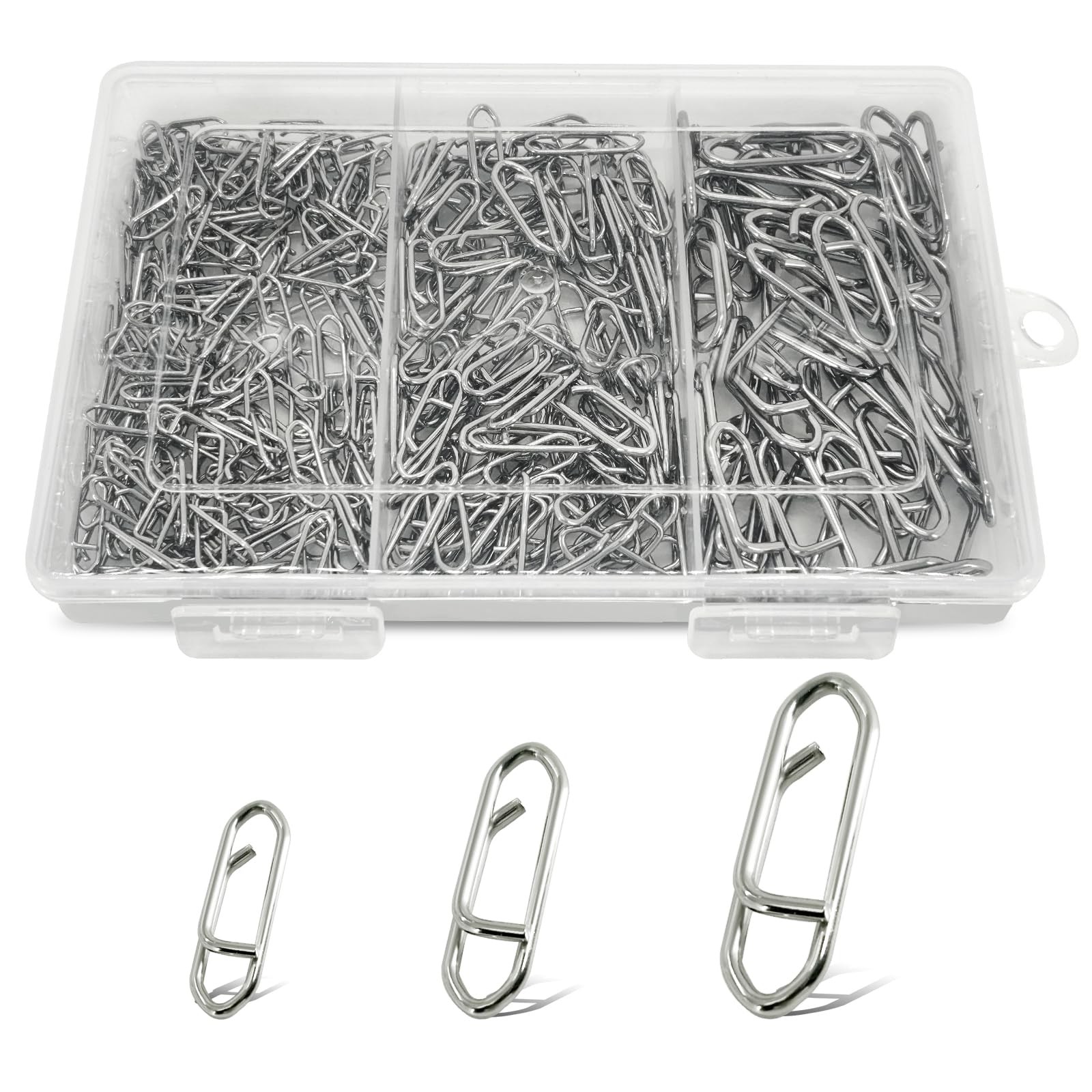 BWASKYRI 200Pcs Fishing Power Speed Clips, Upgraded Stainless Steel Silver