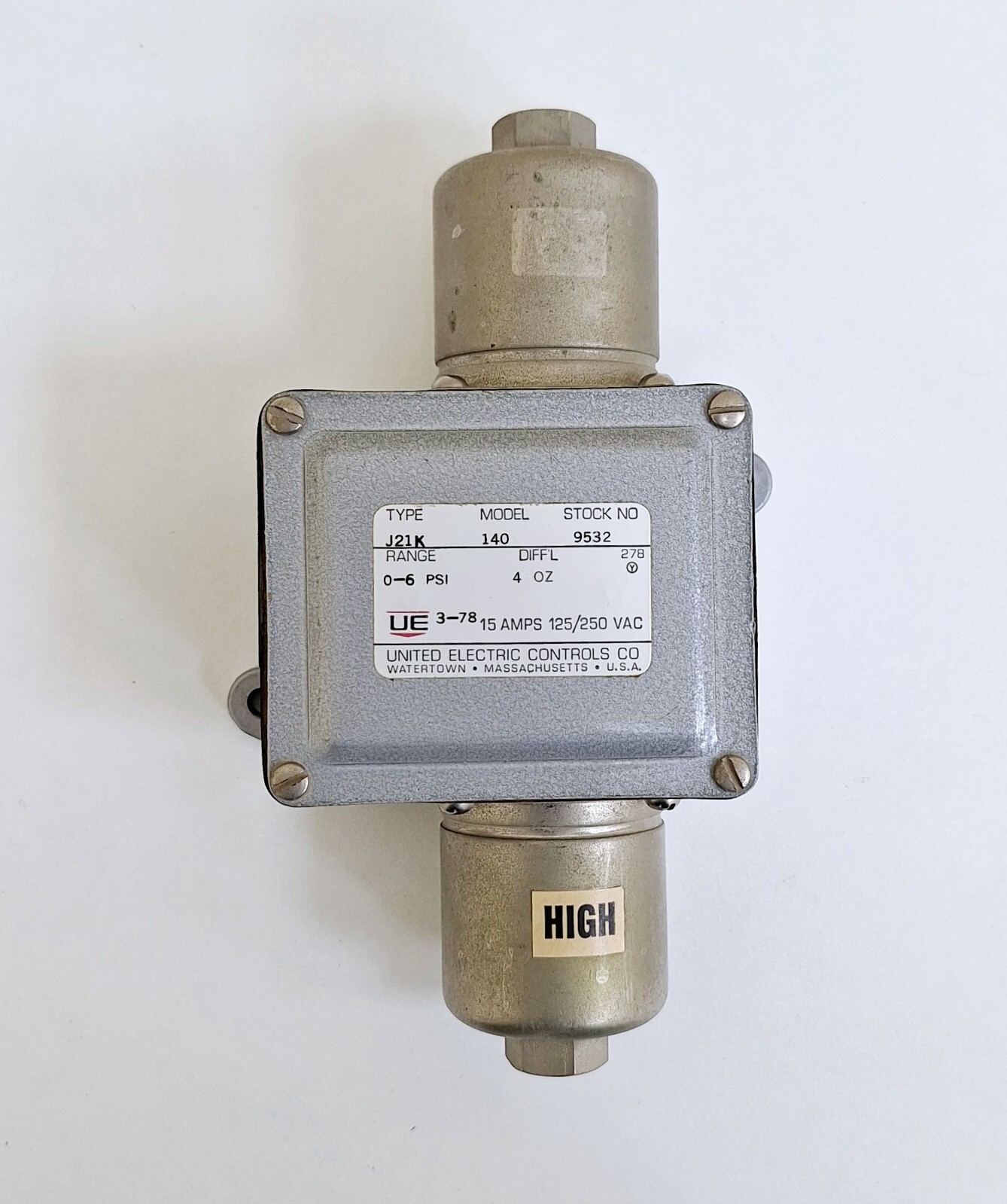 United Electric J21K-140 Differential Pressure Switch