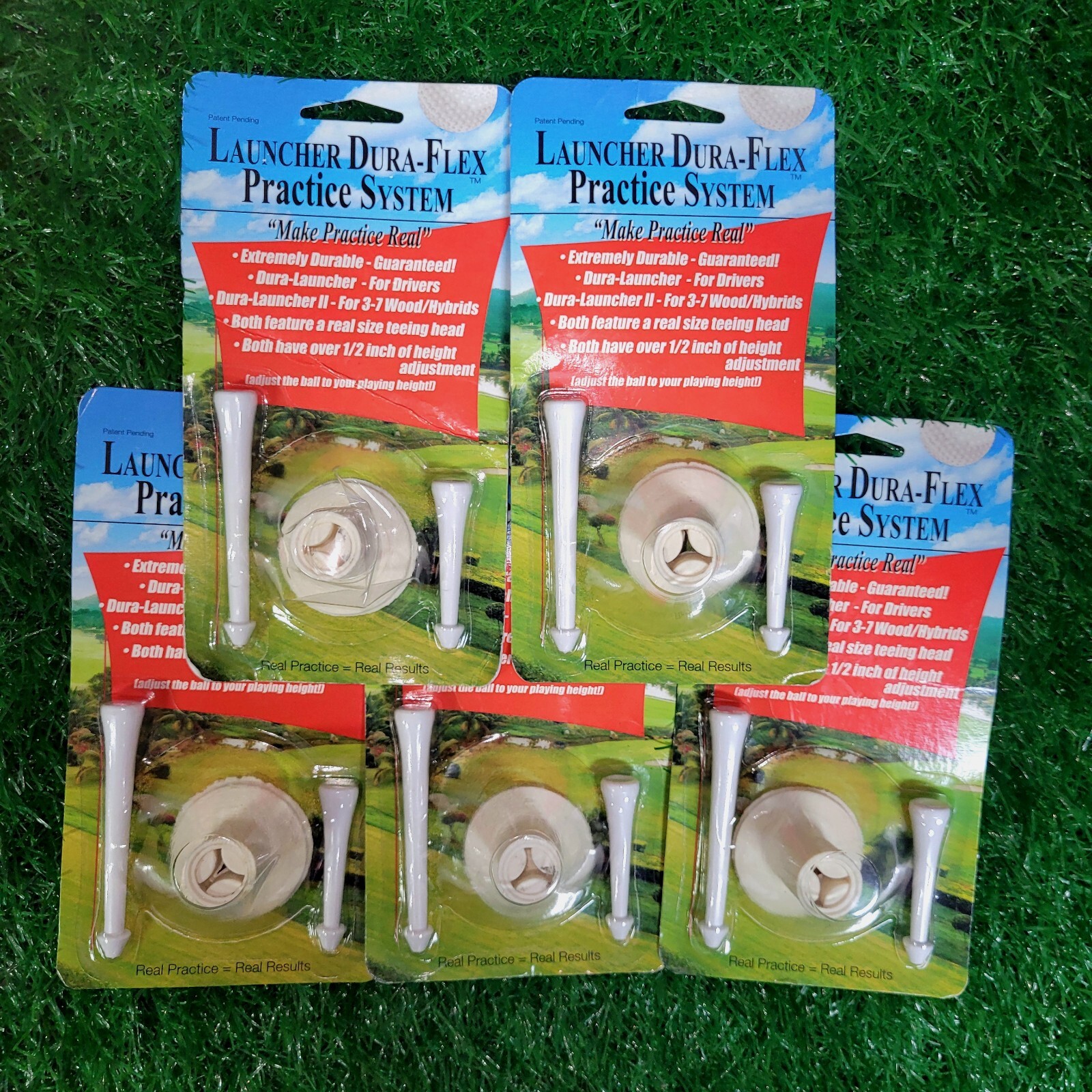 5ct Launcher Dura-Flex Practice System Golf Tees - Over 1/2" Height Adjustment