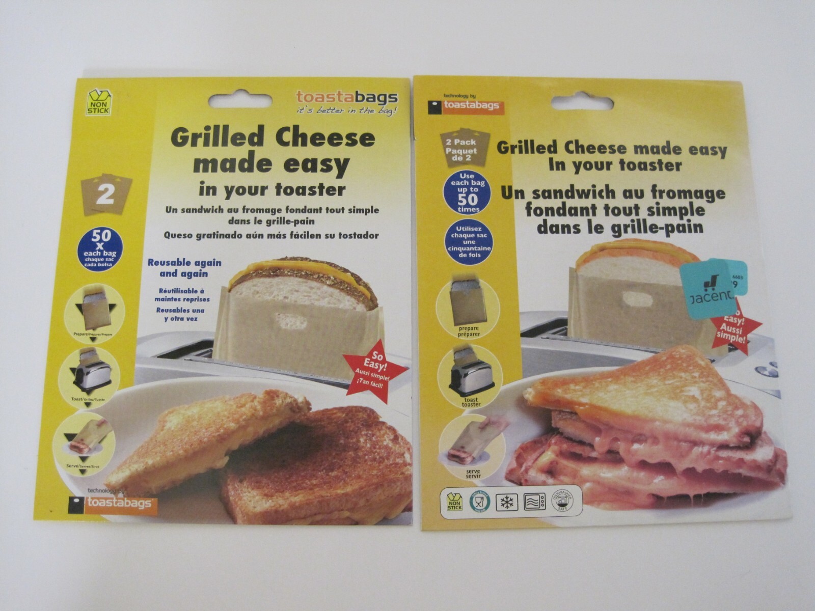 Toastabags Reusable Toaster Bags - Grilled Cheese & Reheat 50 Uses -4 Bags Total