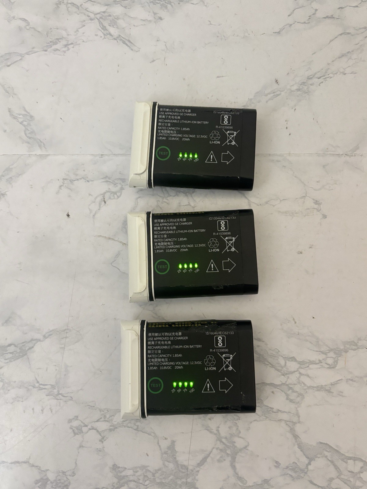GE Medical Systems Rechargeable Lithium Batteries Lot Of 3 3INR19/65 10.8V I