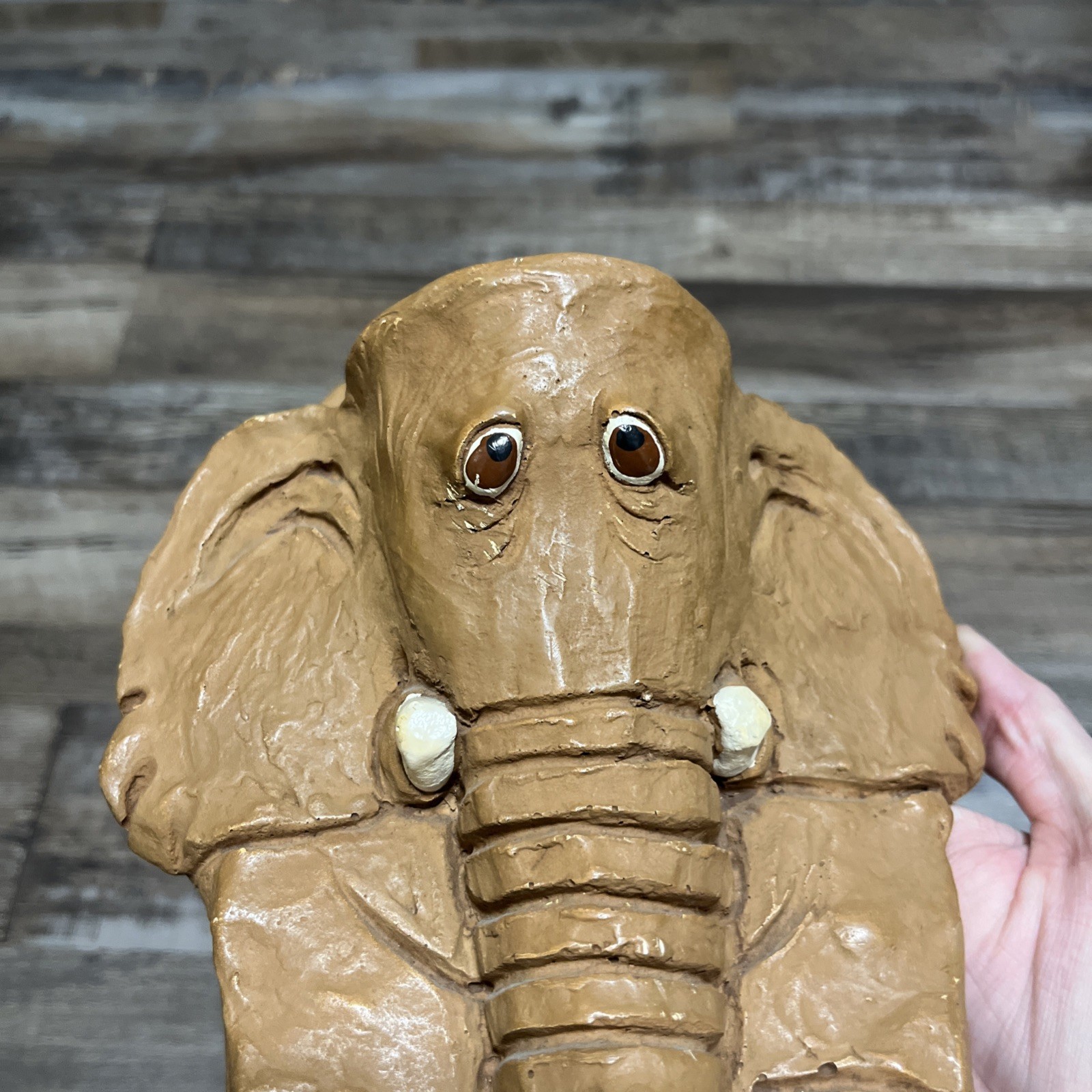 Handmade Clay Elephant Wall Hanging Decor/Planter