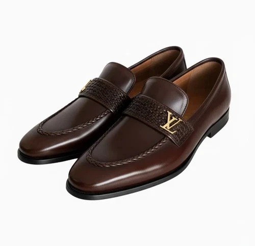 Handmade Mens Leather Shoes, Men Formal Slip On Leather Moccasin Dress Shoes