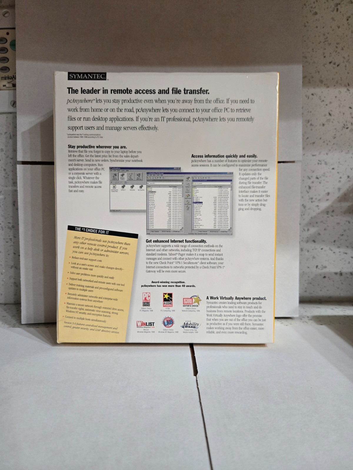 SYMANTEC pc Anywhere VERSION 9.0 _ WINDOWS HOST _ WINDOWS 95, 98, NT, 3.1 DOS