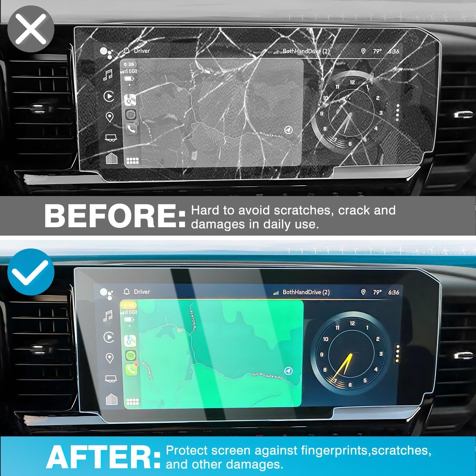 Karltys 2 Pack 13.4" Screen Protector for 2022-2025 Chevy Silverado