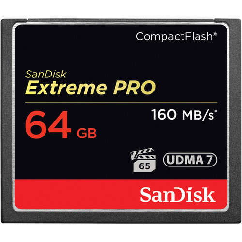 SanDisk 64GB Extreme Pro CompactFlash Memory Card (160MB/s) - Authorized Dealer