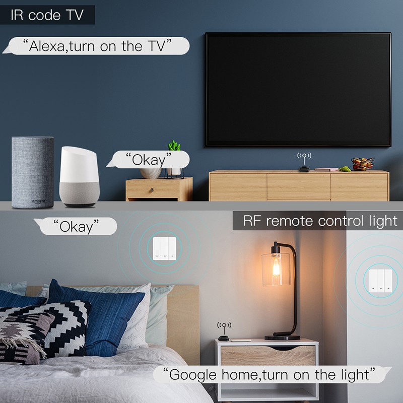 Smart Wireless WiFi-IR RF Remote Controller Tuya/Smart Life APP For TV Box DVDs