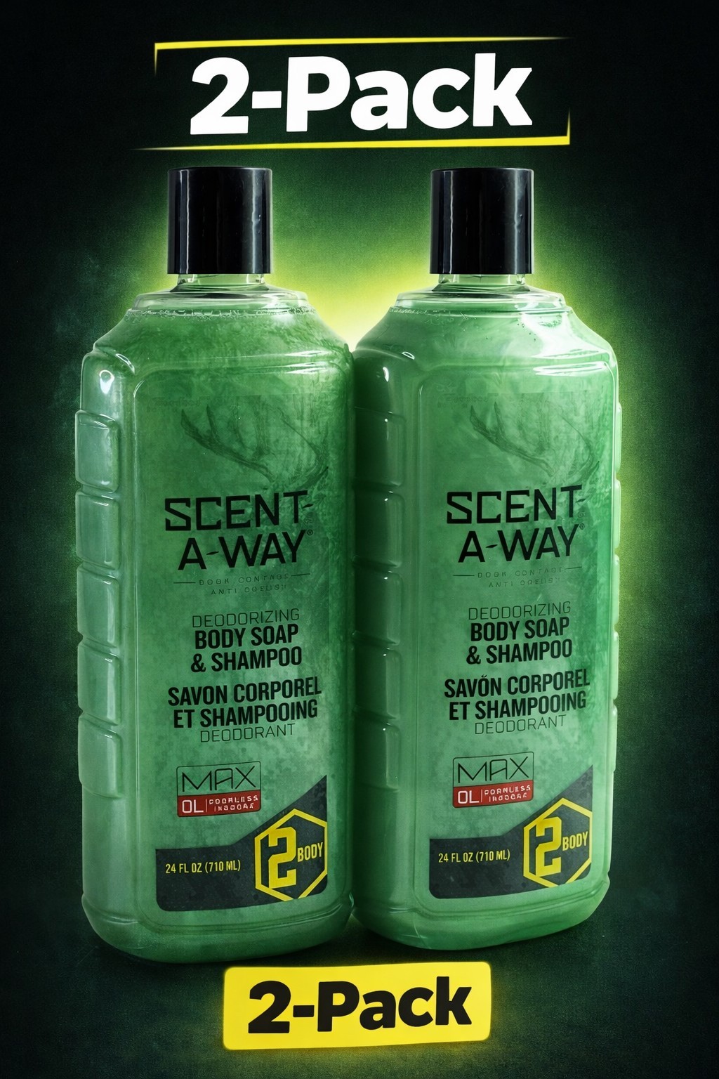 Hunters Specialties, Scent-A-Way Body Soap & Shampoo Max Liquid, 2-Pack, NEW