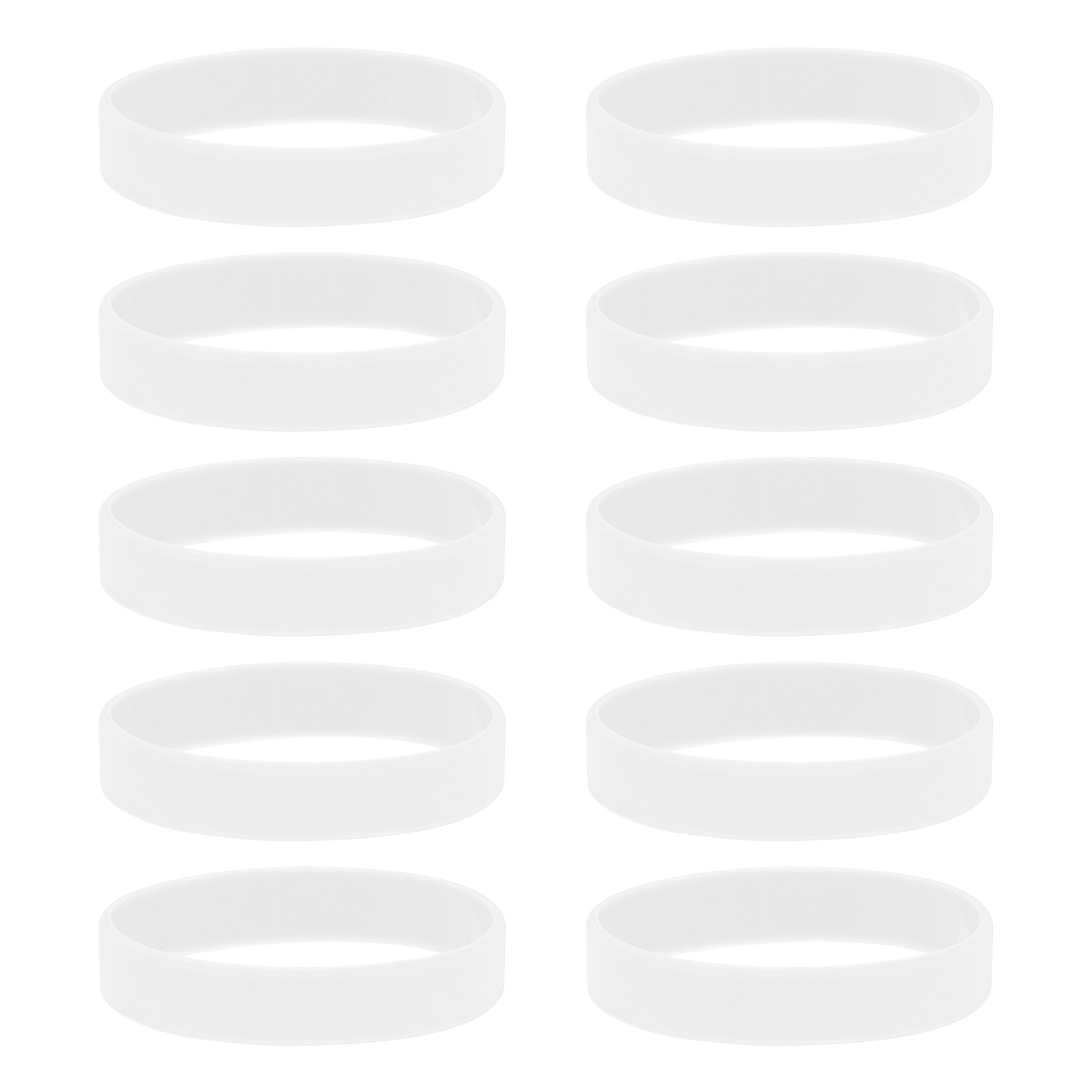 10Pcs Silicone Rubber Bands Non-slip 3.15 Inch Flat for Books, White