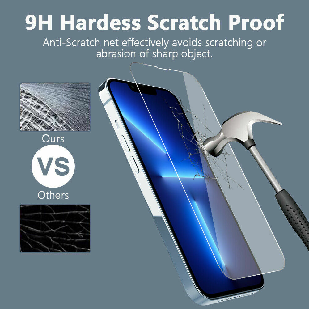 For Apple iPhone 13 Pro Max 6.7" Clear Premium Tempered Glass Screen Protector