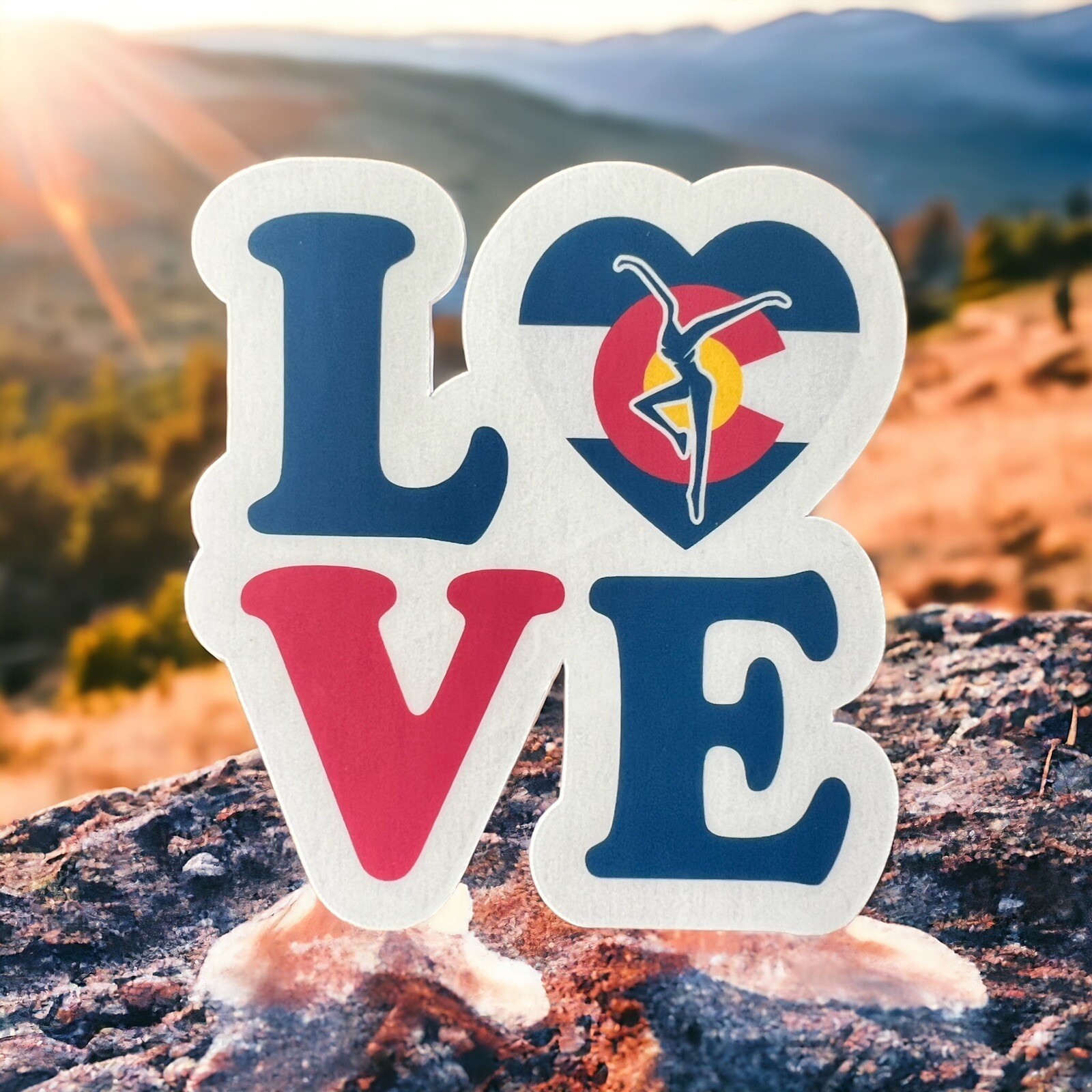 DMB Love Colorado Flag Heart | Sticker Slap  3" x 2.8" Matte Finish