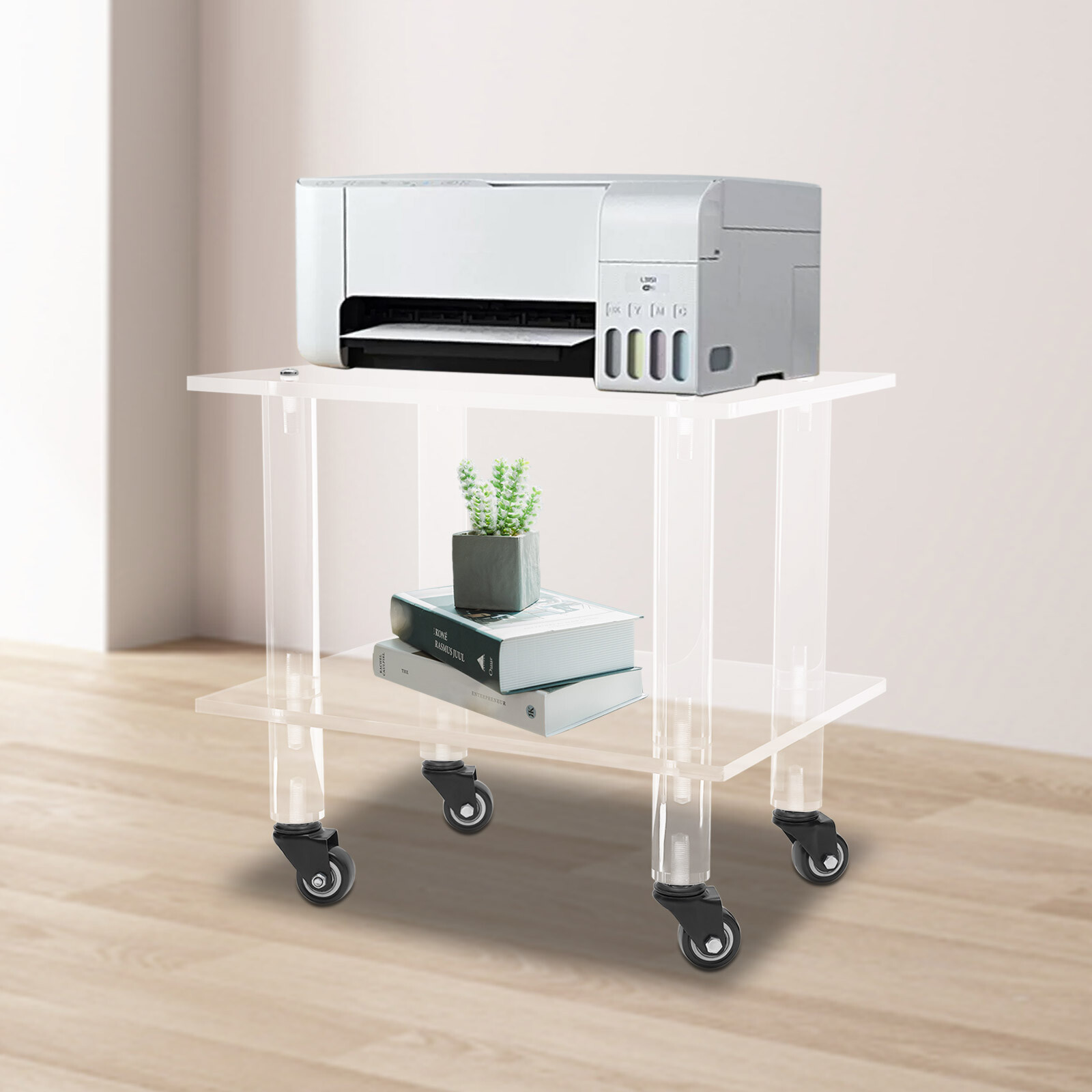 Acrylic Printer Stand, Free Standing Printer Stand, Printer Stand with Wheels