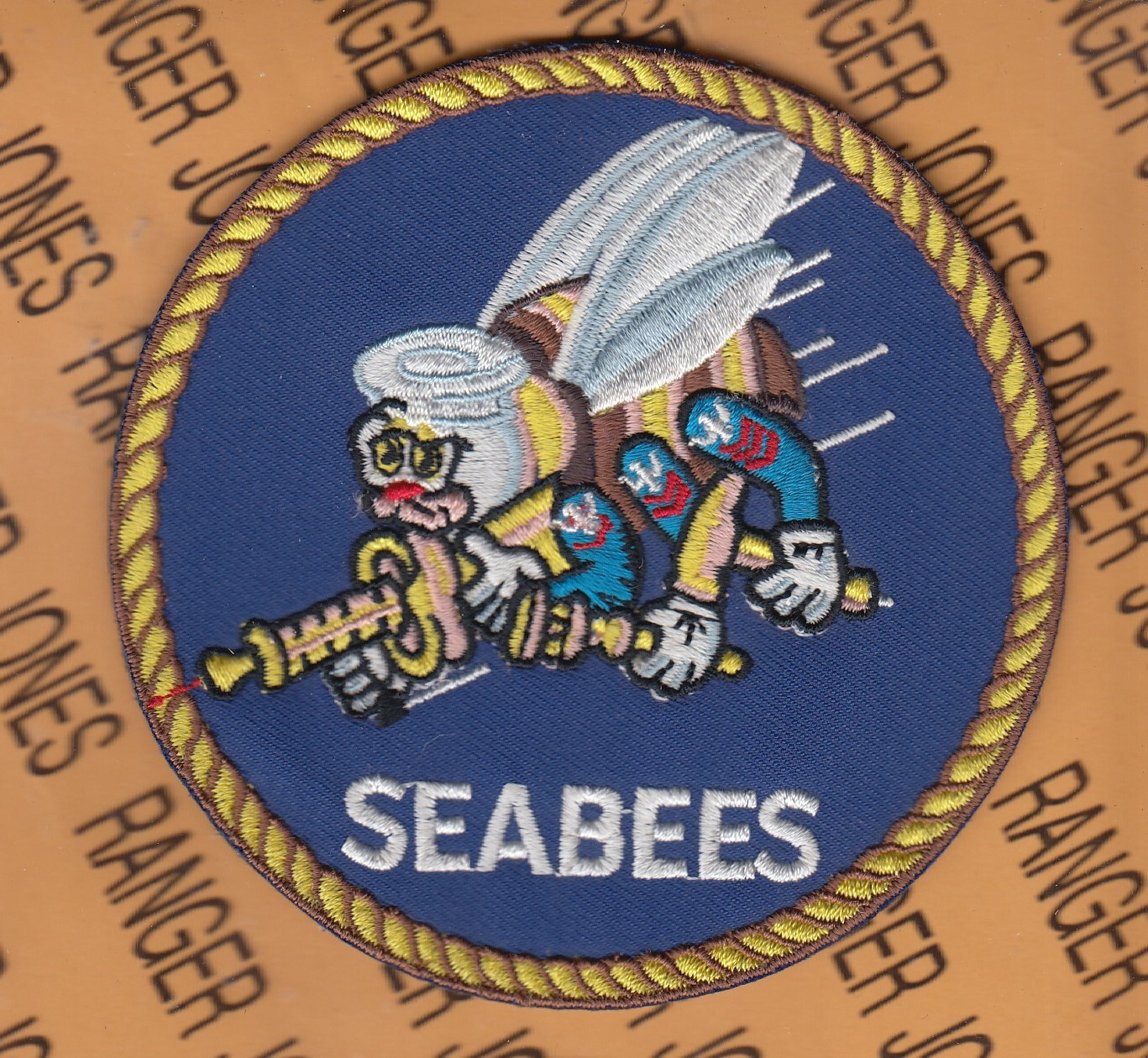 USN United States Navy CB Seabees ~4" patch c/e