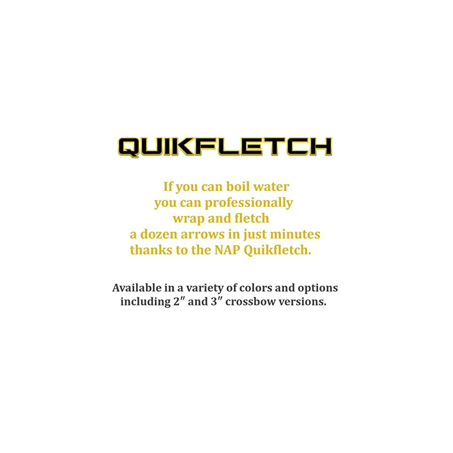 NAP Quickfletch Hellfire STD 3" Arrow Fletching, 6-pack, White/Yellow