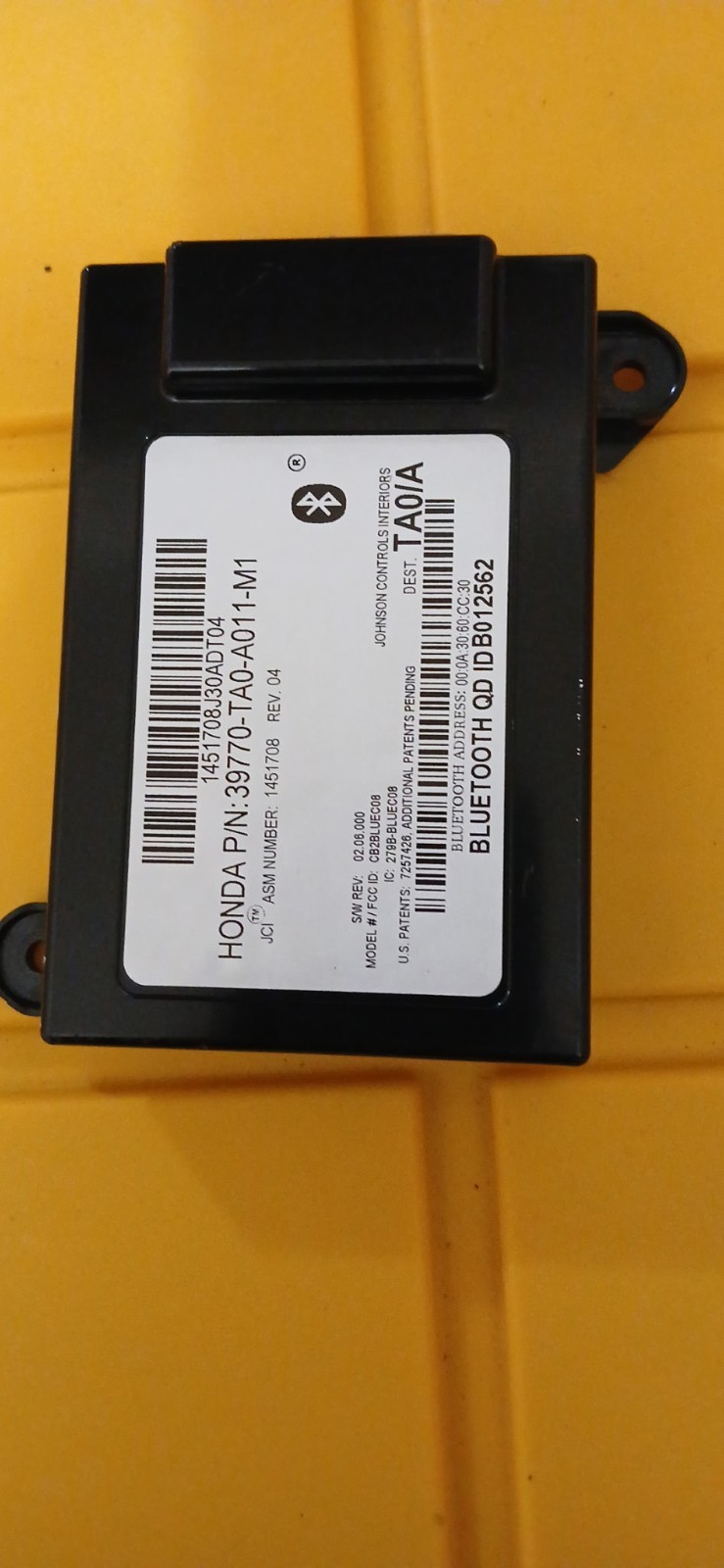 2008 Honda Accord Communication Bluetooth Module #39770-AO-A011-M1