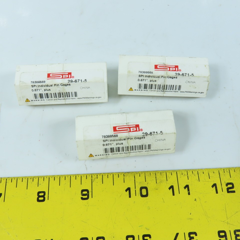 SPI 29-671-5 Class ZZ Individual Pin Gage 0.671"+ Lot Of 3
