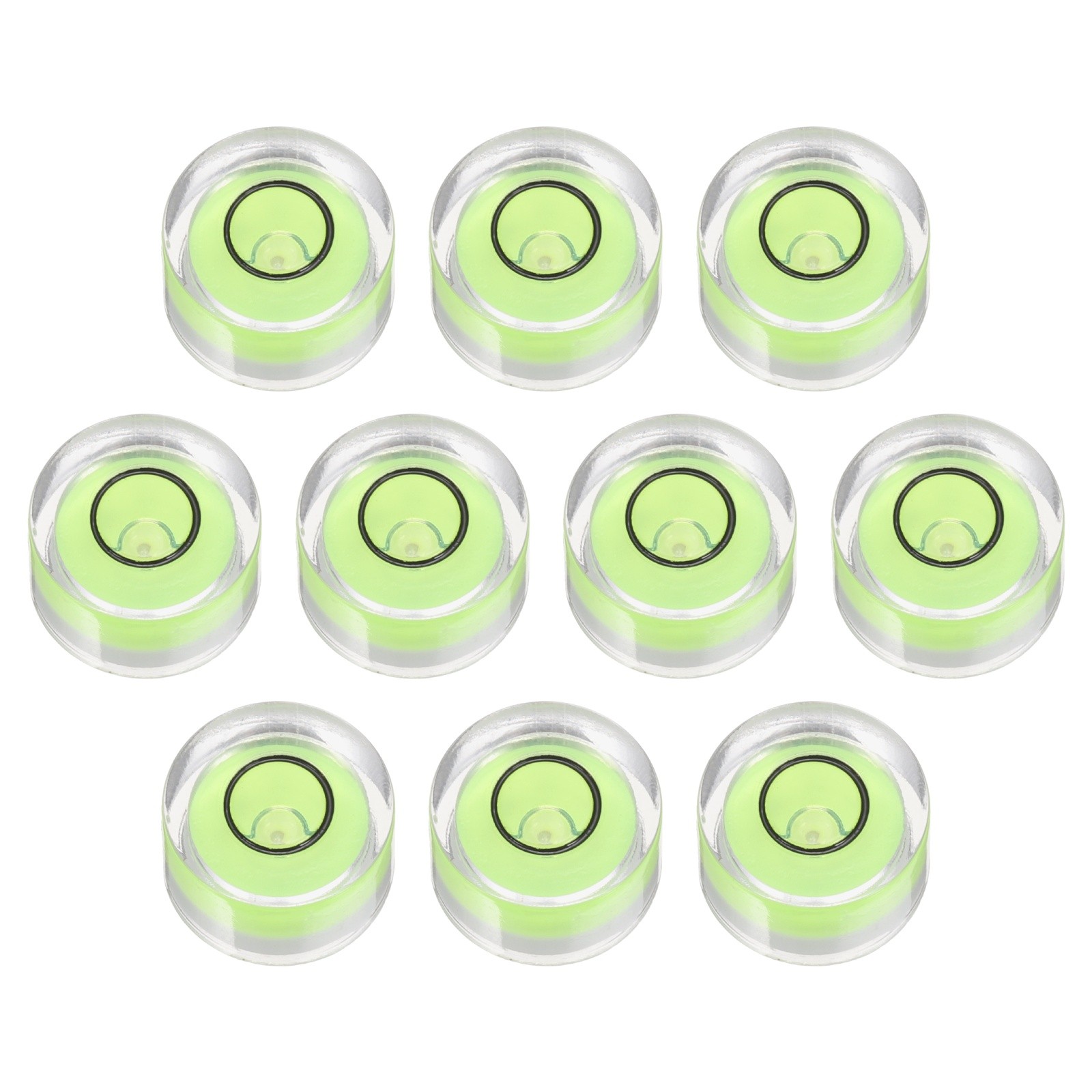 10pcs Round Bubble Level 12x7mm Mini Circular Bullseye Spirit Levels, Green