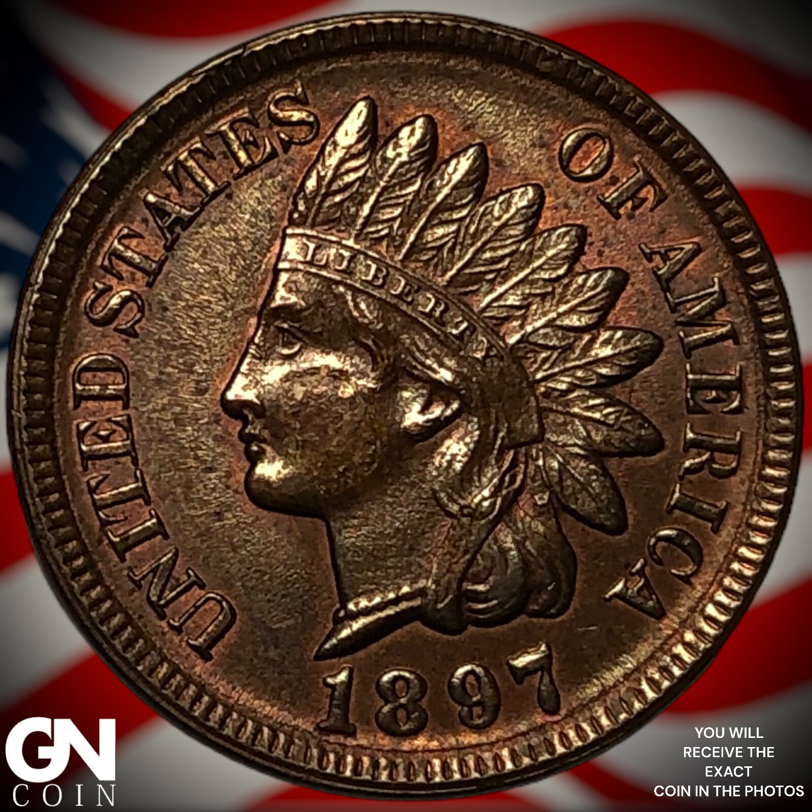 1897 Indian Head Cent Penny X4342