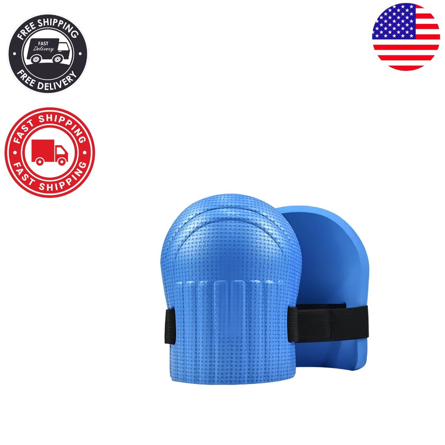 Waterproof Lightweight Gardening Knee Pads for Adults - Adjustable Fit, Blue
