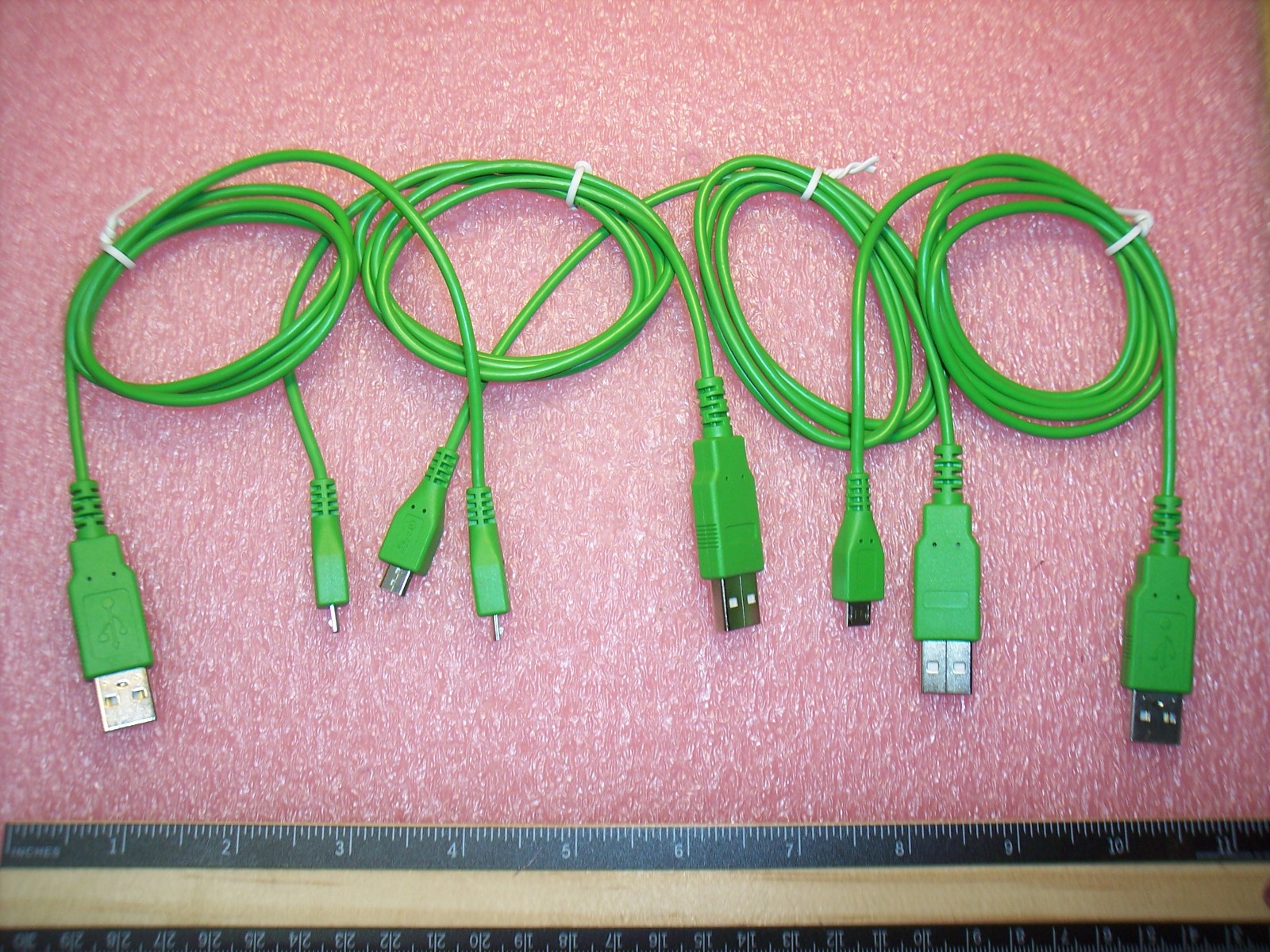 (LOT of 4) MICRO USB CHARGING CABLE CORDS BUSHNELL WINGMAN COMPATIBLE GREEN
