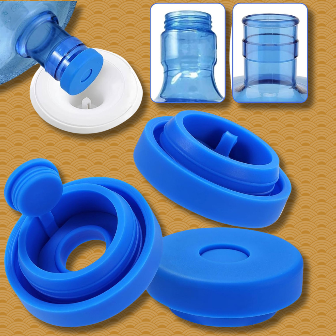 3 Pcs Reusable 5 Gallon Water Jug Caps Leak Proof Bottle Lids (55mm) Bottles New