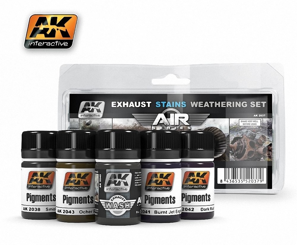 Exhaust Stains Weathering Set AIR Series #2037 Model Paint Pigment Accessories