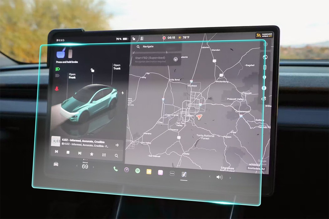 Crystal Clear Screen Protector for 2026 Tesla Model Y Vehicle Navigation