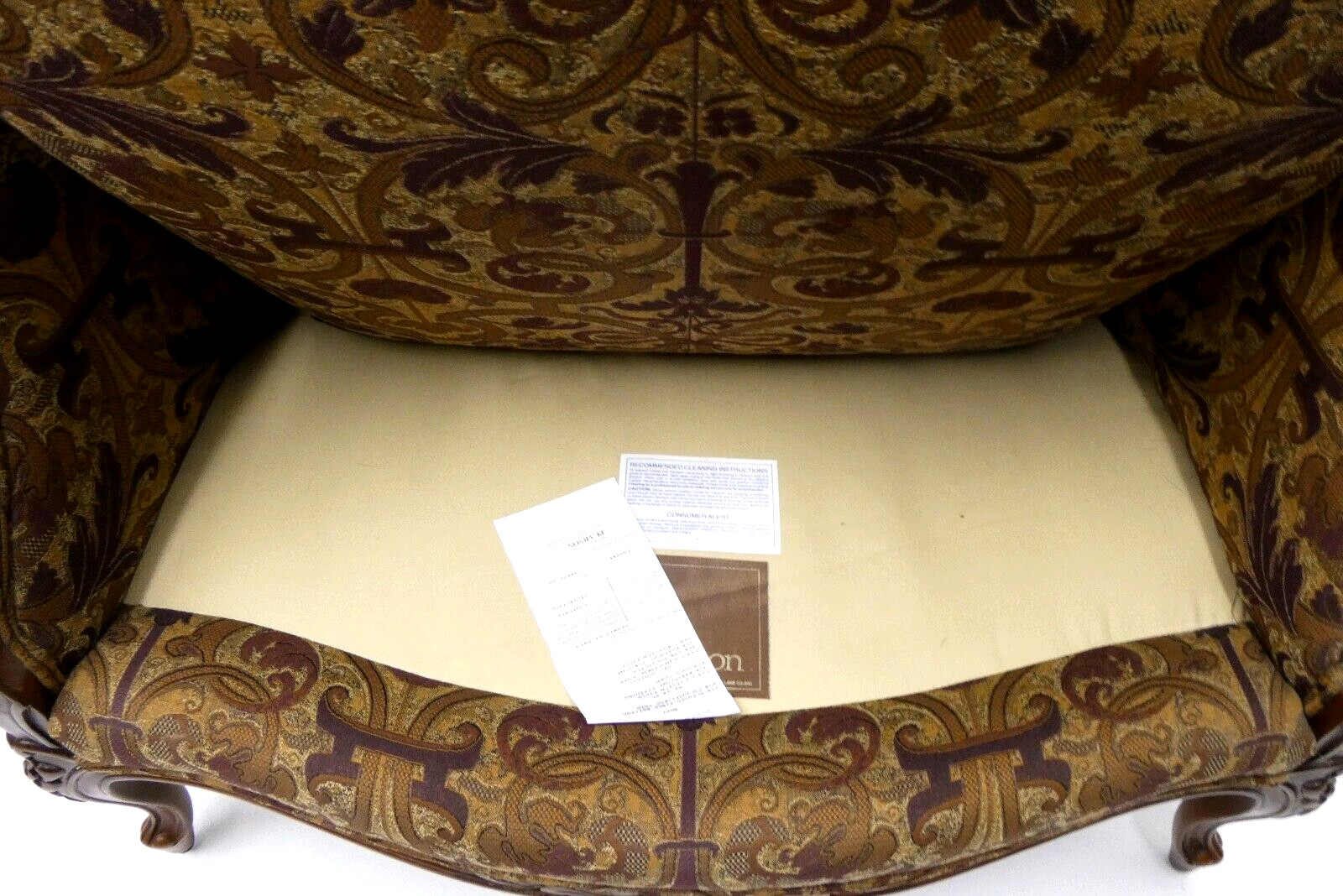 Used Clyde Pearson Company Lane Co Burgundy Cushioned Arch Wood Accent Chair