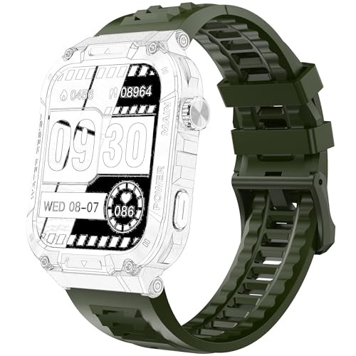 Nihemin Smart Watch Band for P66/P69, Replacement Strap, Black Green