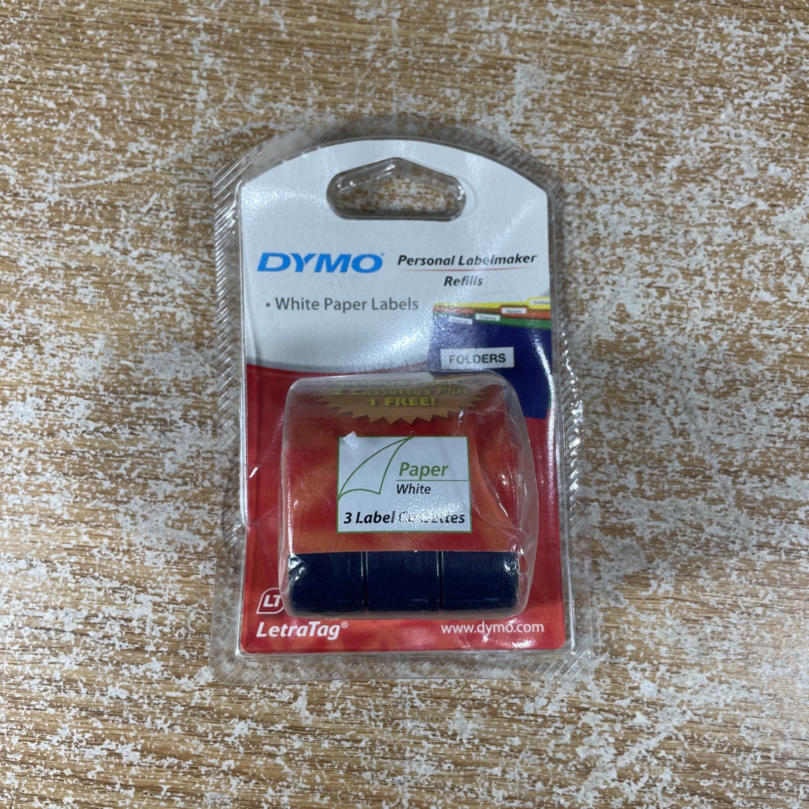 Dymo LetraTag Personal Labelmaker Refills ￼ White Paper Labels 3 Label Cassettes