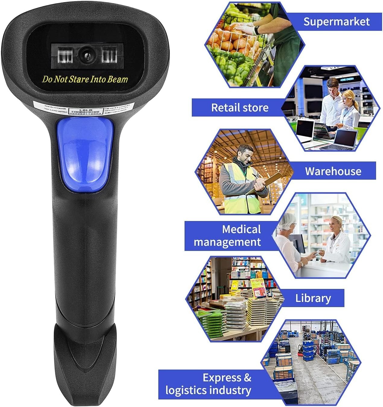 USB 1D Barcode Scanner, Handheld Wired CCD Barcode Reader | Supports Screen S...