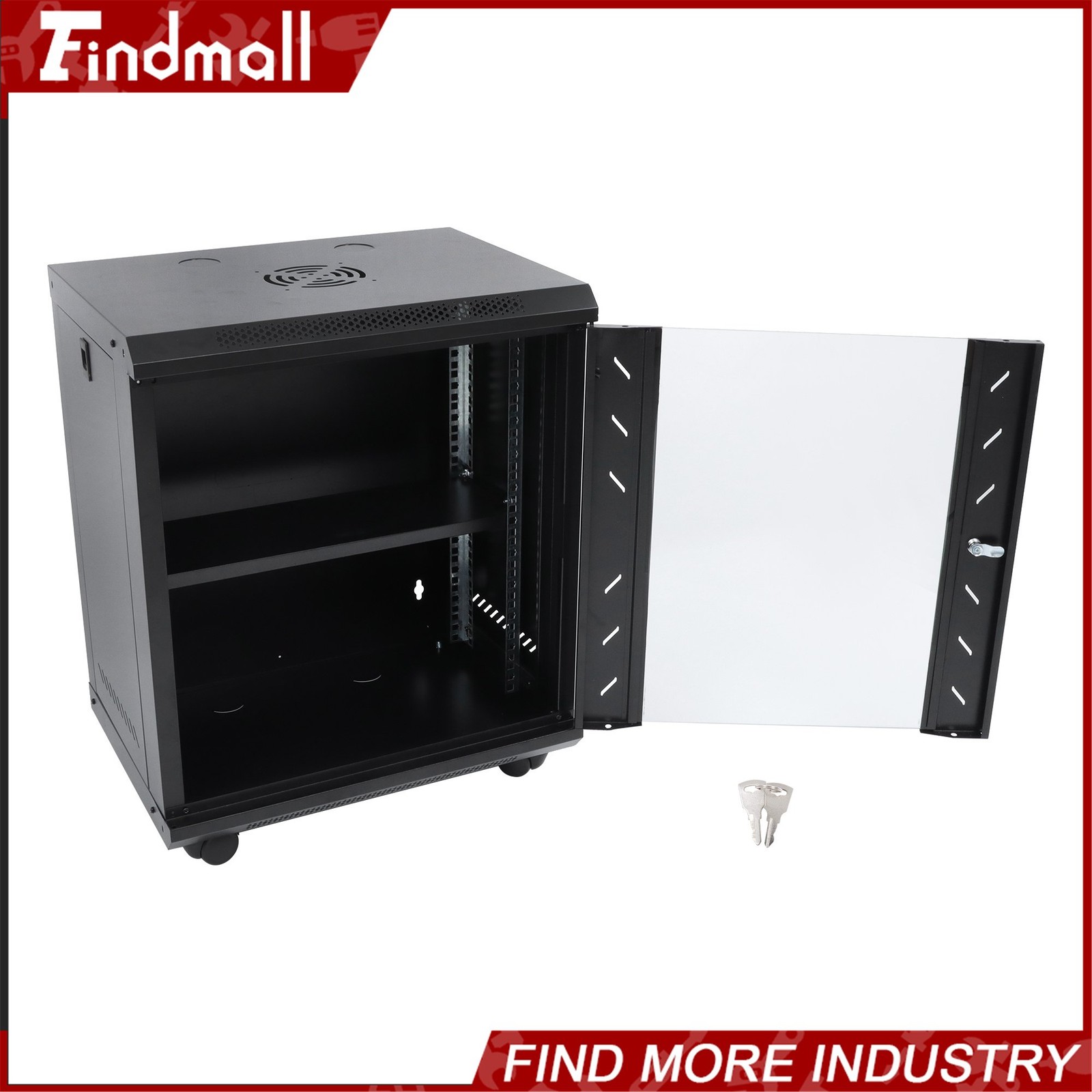 Findmall 12U Wall Mount Network Server Rack Cabinet Enclosure 15.5'' Deep
