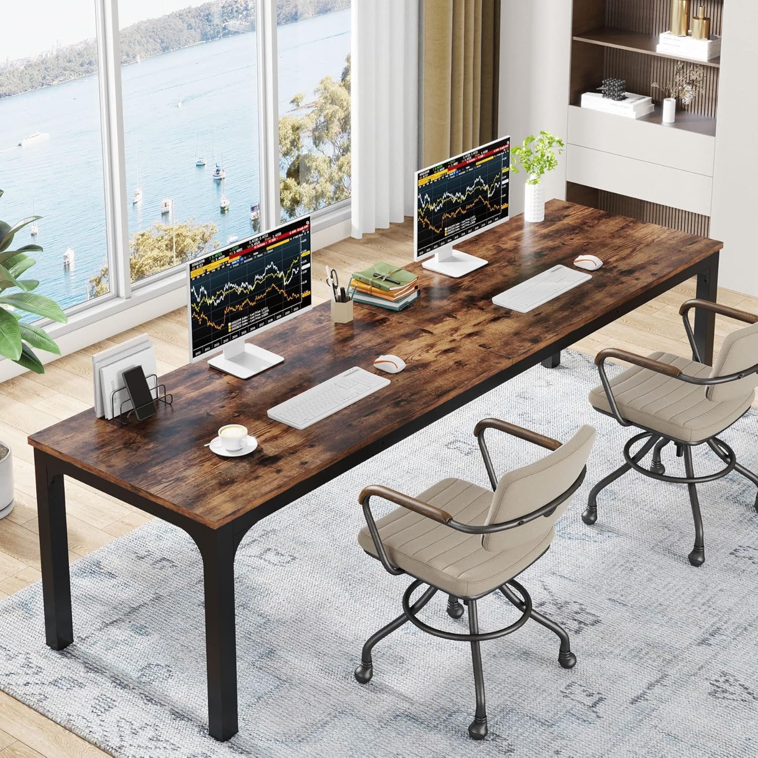 78.7 Inches Extra Long Computer Desk 2 Person Desk, Double Long Desk, Workstaion