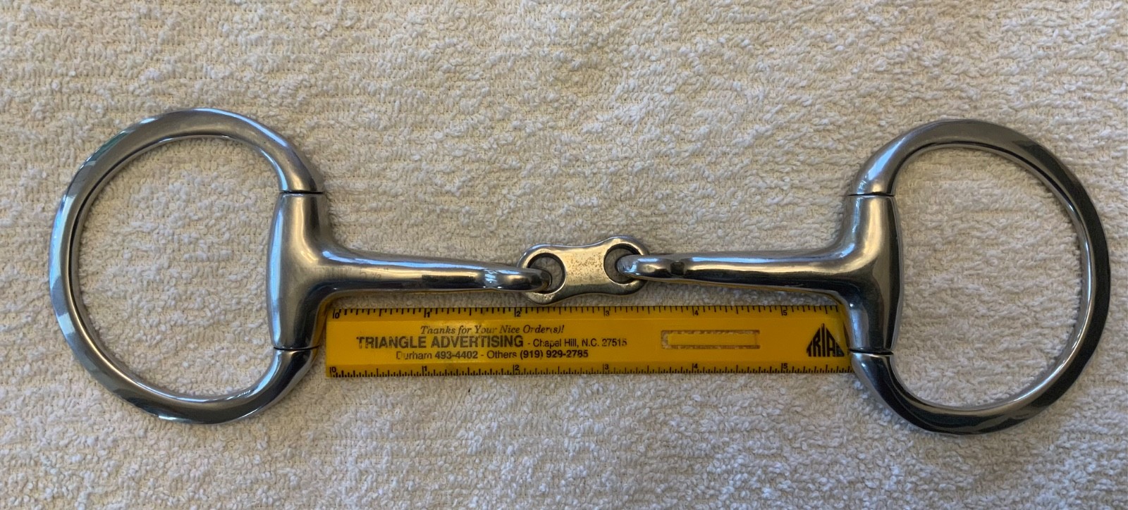 Centaur Stainless Steel Medium Weight Eggbutt French Link Snaffle Bit 5 1/2"