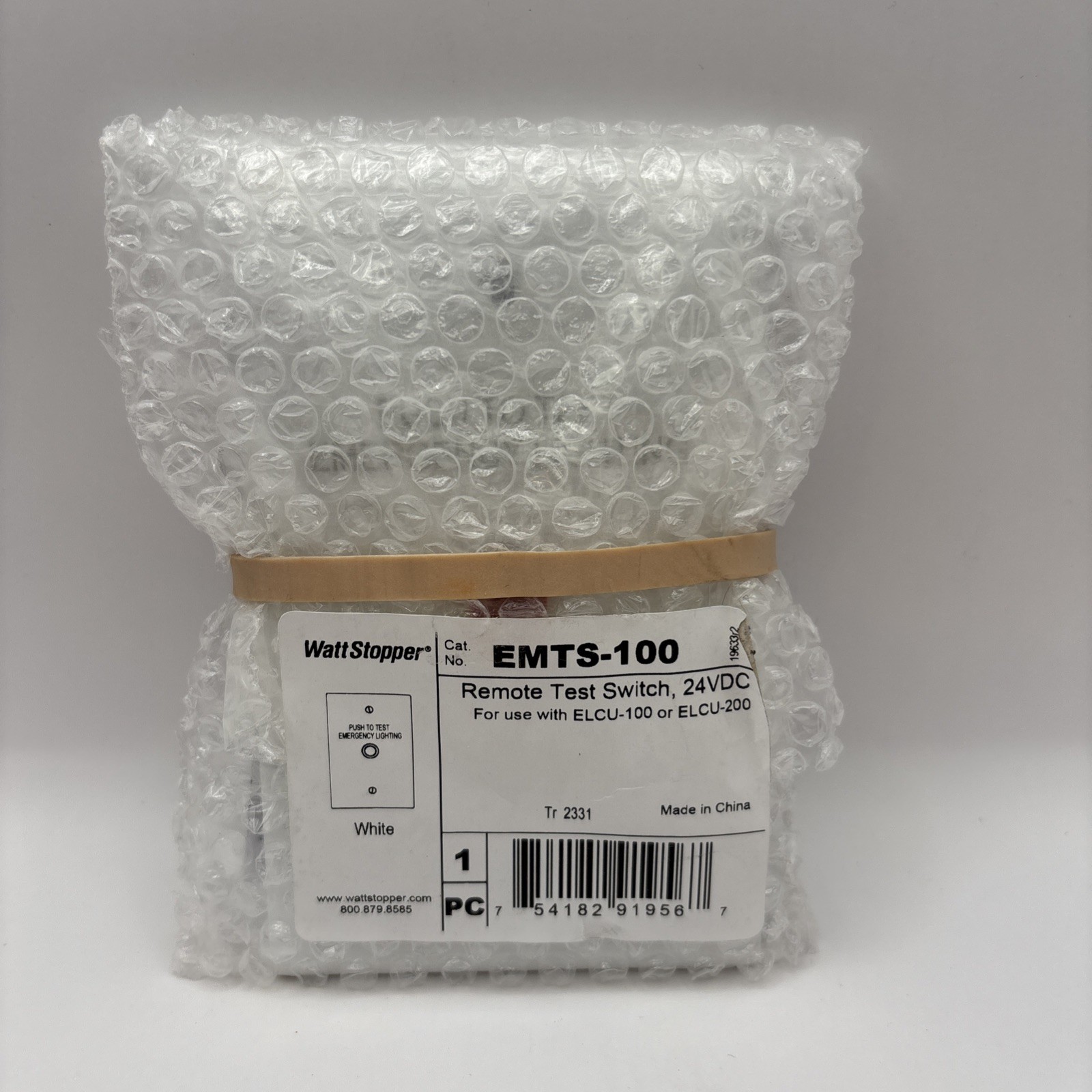 Watt Stopper EMTS-100 Emergency Lighting Remote Test Switch 24VDC ELCU-100 New!