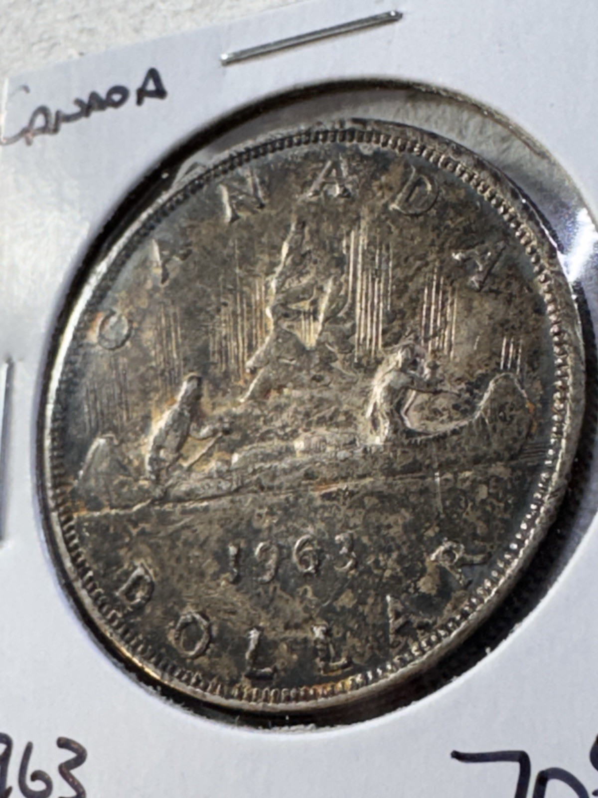 1963 Canada 1 Dollar Large Silver Coin Voyageur
