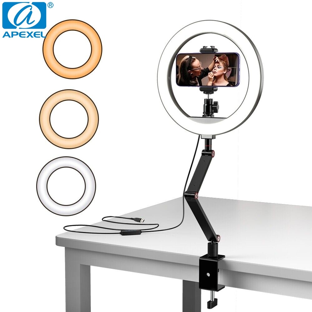 APEXEL Selfie Ring Light Photography Led Rim Of Lamp with Optional Tripod Stand