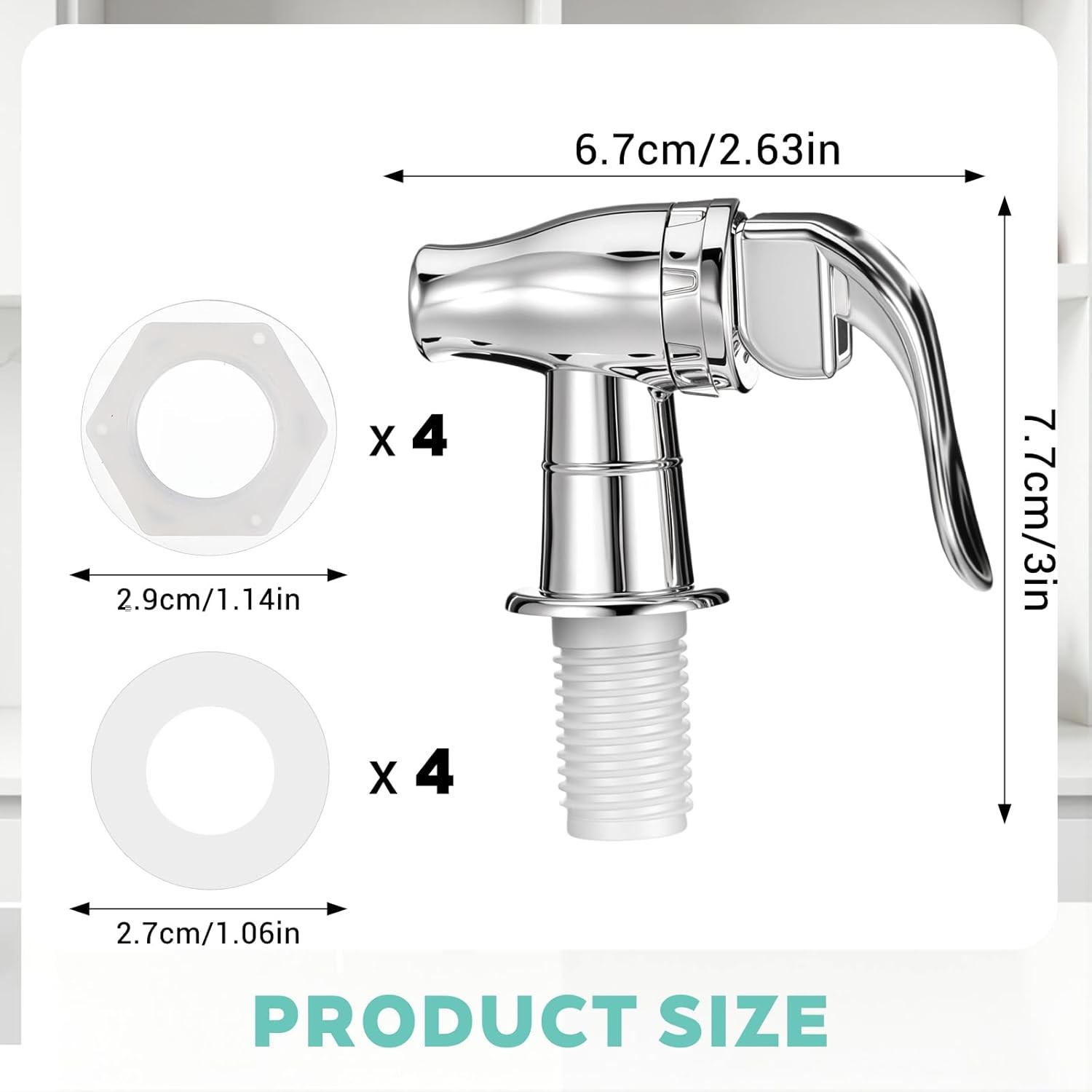 4 PCS Spigot for Beverage Dispenser Replacement, Plastic Water Jug Spigot, Outdo