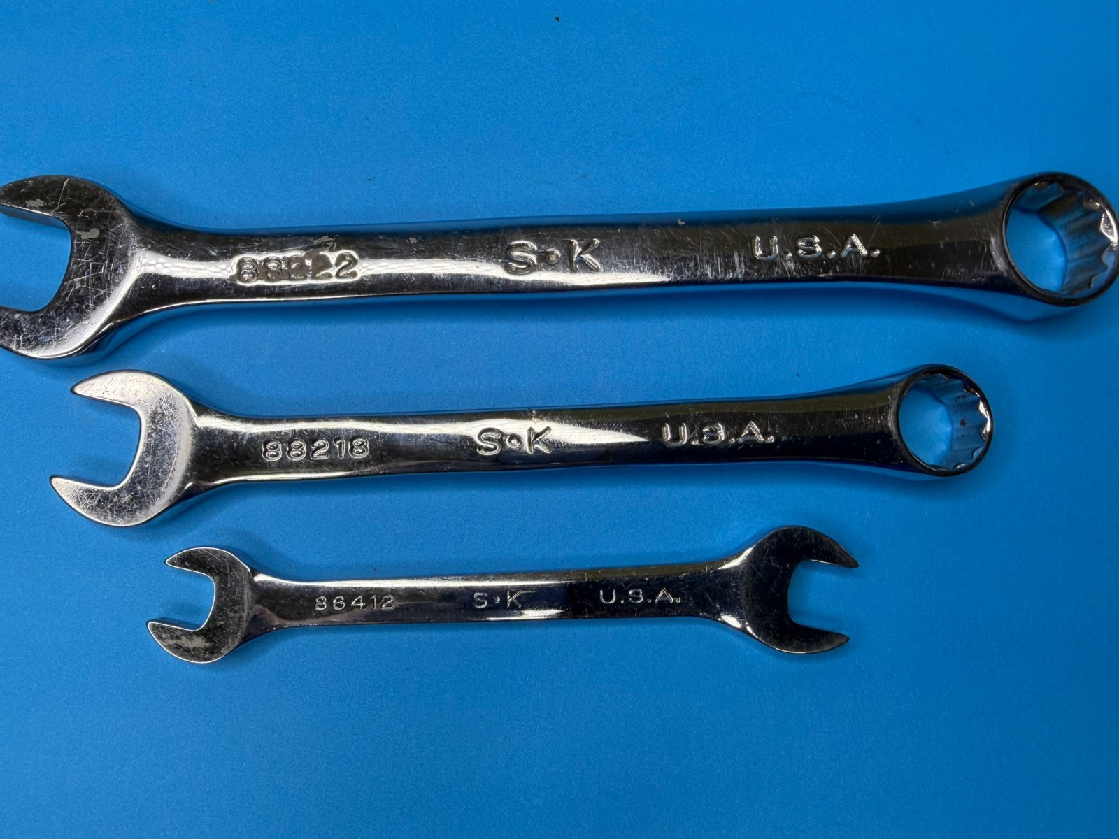 S-K 86412 ~ 3/8-7/16", 88222 ~ 11/16”, 88218 ~ 9/16” - Combination Wrench