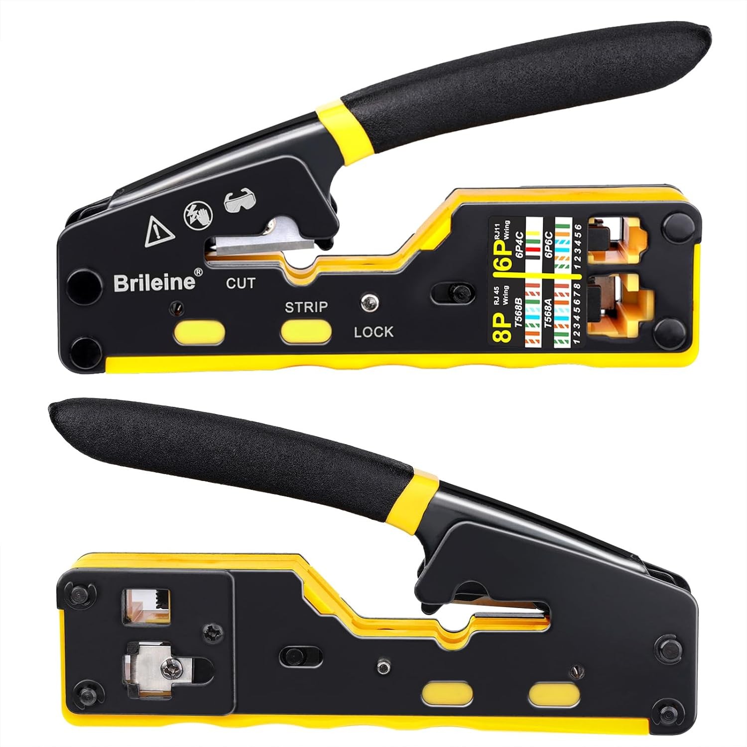 Ethernet Crimping Tool Kit for RJ45 Pass Through, Compatible with Cat5, Cat5e, C