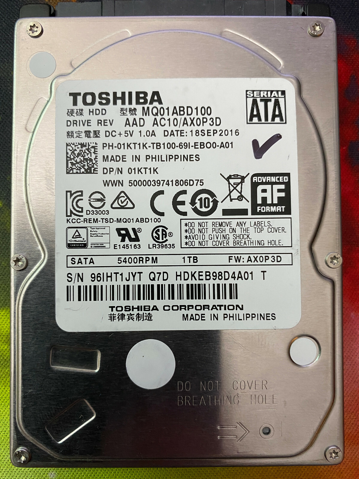 XBOX One Original Internal 1TB Toshiba Hard Disk Drive Replacement Repair Part