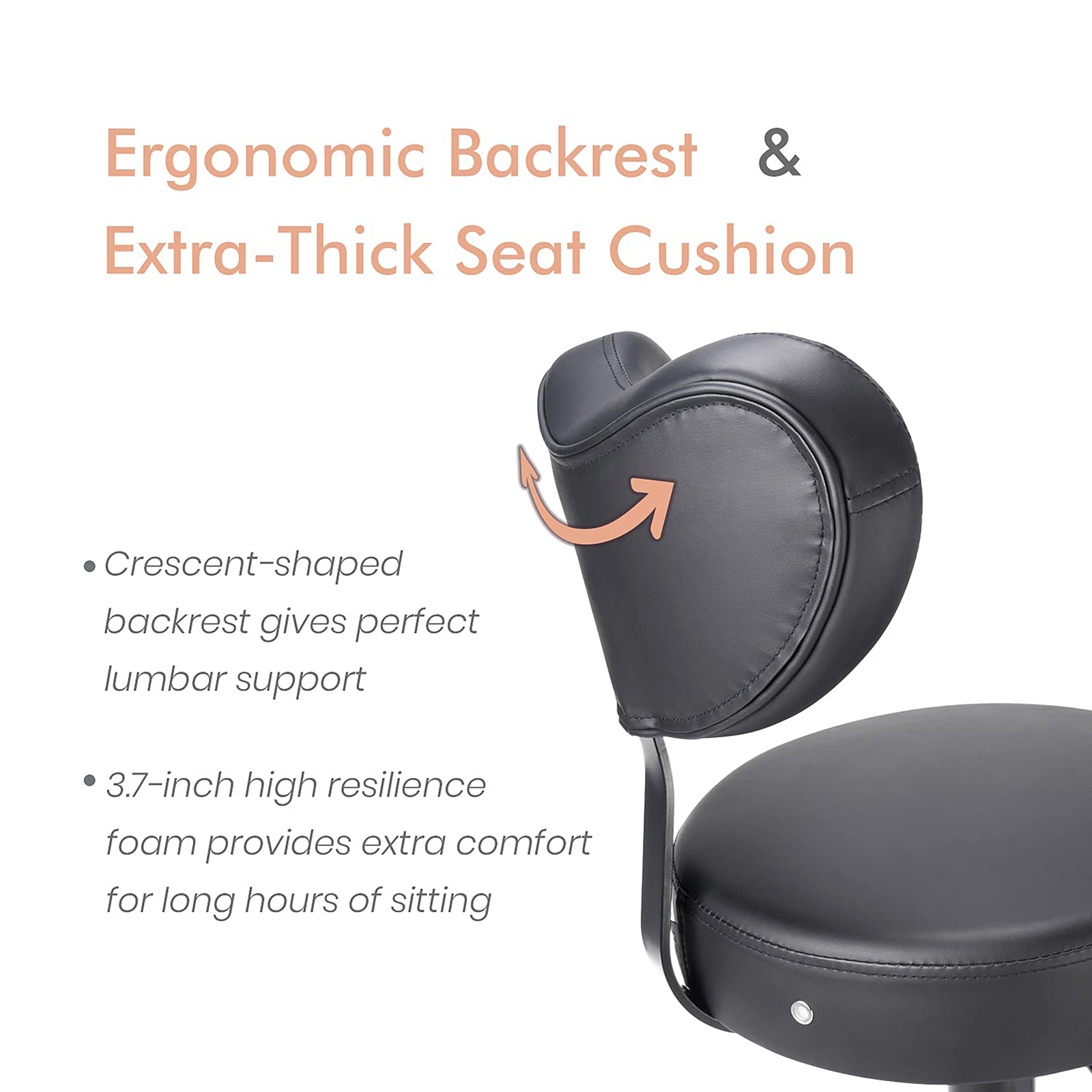 Ergonomic Crosss Legged Swivel Chair Adjustable Stool W/Whee Home/Offices Yoga