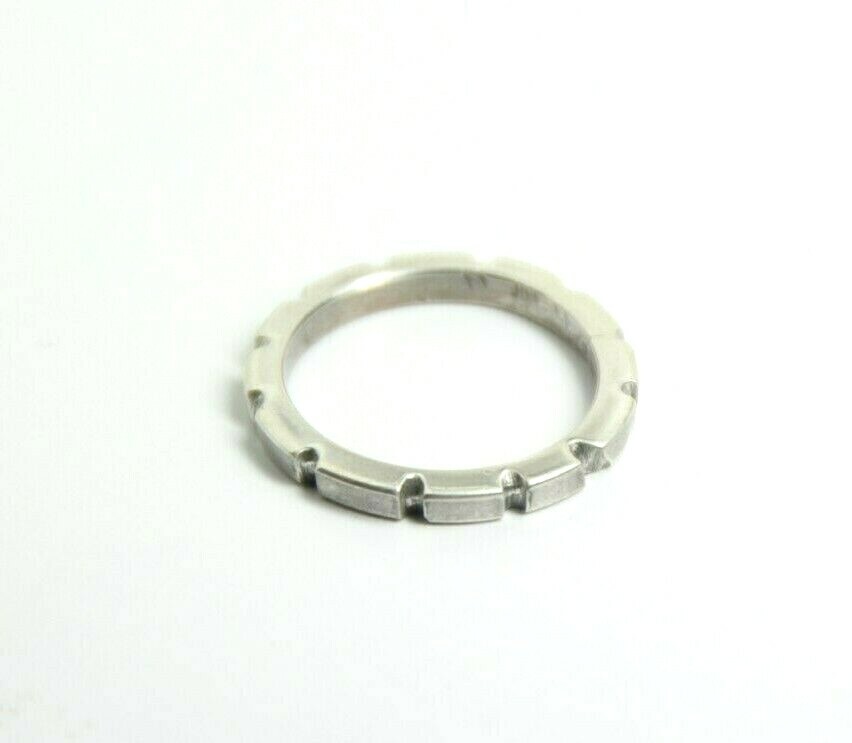 Sterling Silver Ring 925 Solid Hand Made Carved Gear band Size 4.5 Gears Unisex